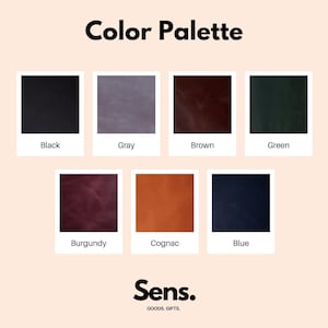 a poster with different colors of leather