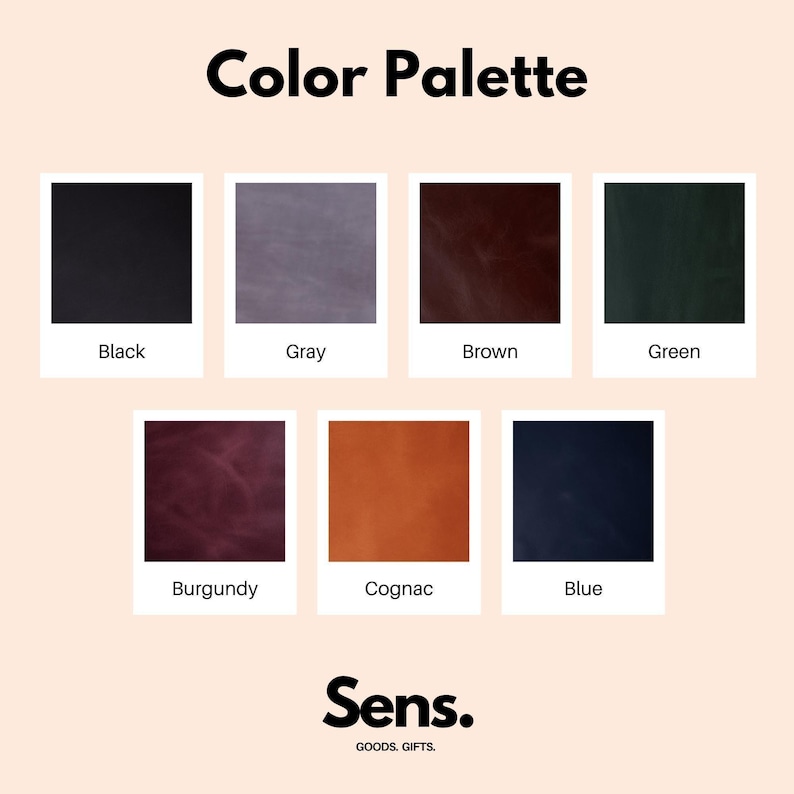 a poster with different colors of leather