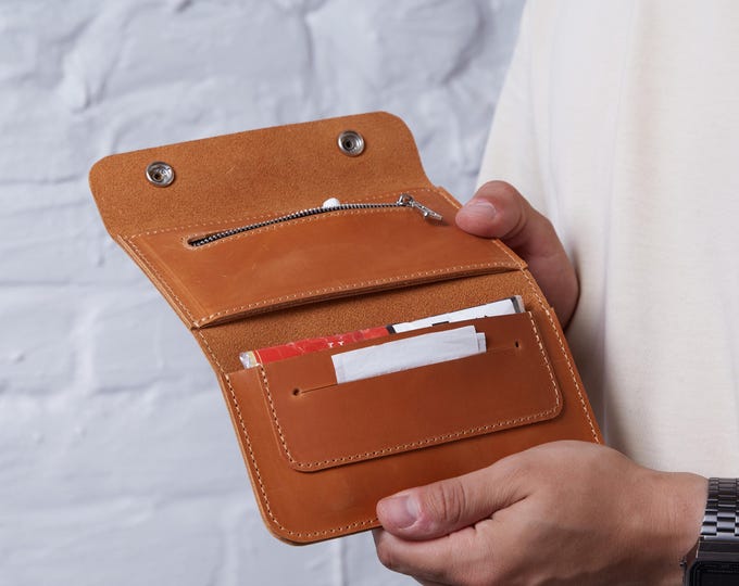 Portamonete Morbido A Molla A 2 Scomparti In Pelle Toscana Miele - Foto 4