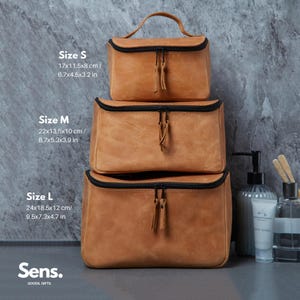 Real Leather Makeup Pouch for Women. Compact Cosmetic Bag in 6 Colors. Handmade Vanity Case. Gift for Her. Elegant Beauty Organizer