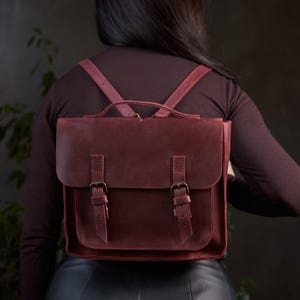Convertible Leather Backpack Purse: Womens Shoulder Bag, Vintage Satchel and Everyday Work Bag
