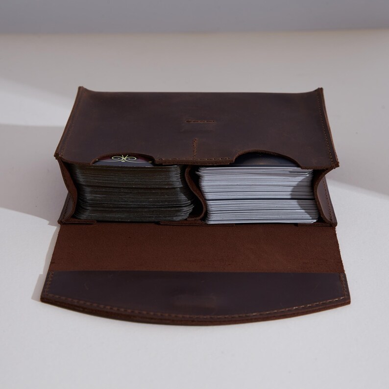 Leather Tarot Card Bag: Personalized Vintage Oracle Pouch | Gift for Mom | Spiritual Gift image 7