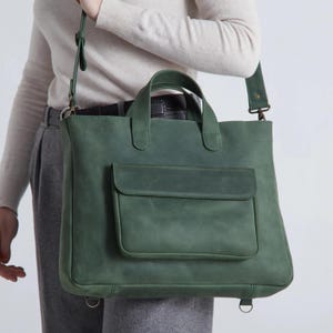 Laptoptasche aus Leder, personalisierte Aktentasche aus Leder, MacBook-Tasche für 13, 14 und 15 Zoll, handgefertigte Bürotasche