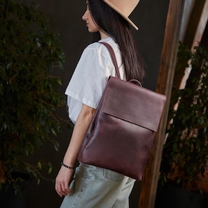 Leather Backpack for Students, Personalized Laptop Bag, Back to School Gift, Handmade Leather Backpack, College Gift