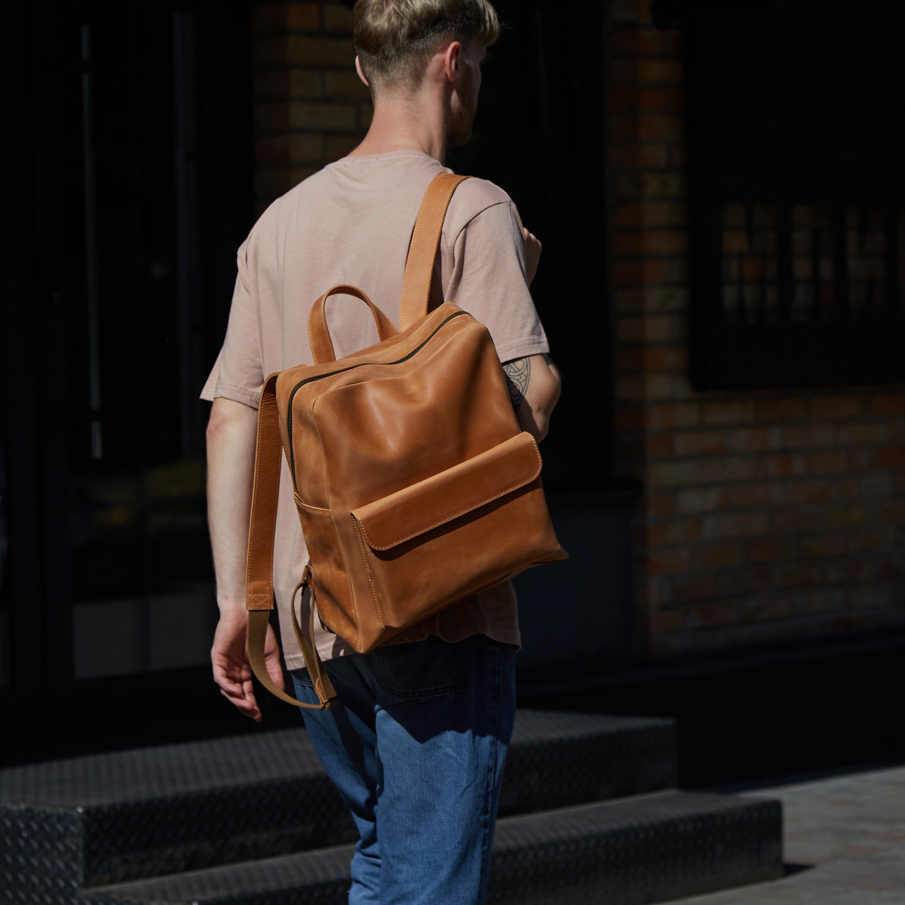 Mens suede backpack hotsell
