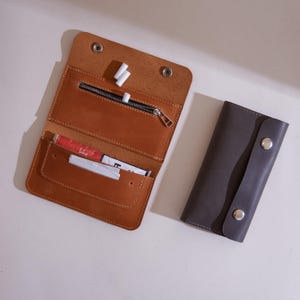 Bolsa de tabaco personalizada para hombre - Accesorios de fumar personalizados - Regalo de cuero para él