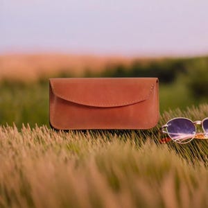 Personalized Leather Eyeglasses Case for Men. Slim Sunglasses Sleeve. Reading Glasses Holder. Classic Travel Gift for Him. Ships Fast USA