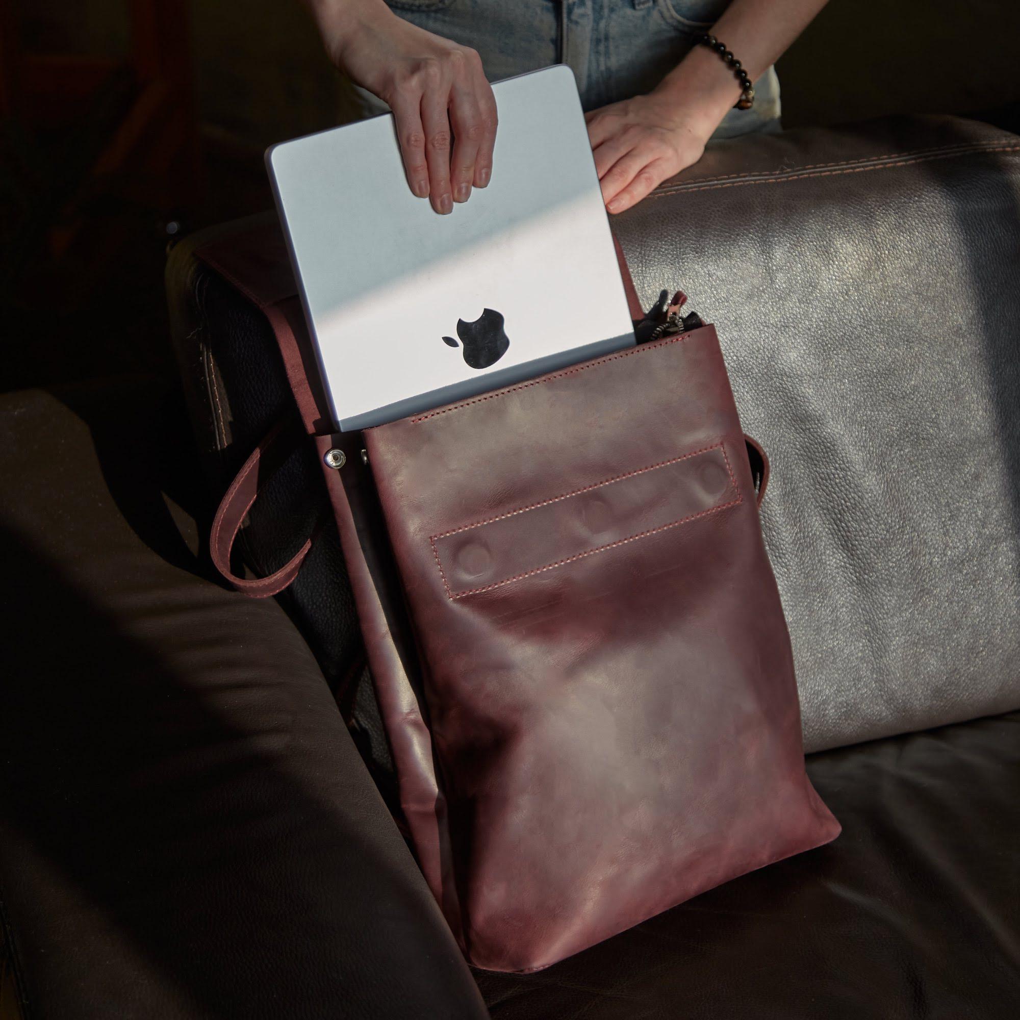 Burgundy Leather Laptop Backpack: Personalized Full-grain Rucksack - Etsy