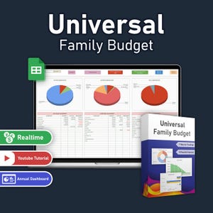 Annual Budget Spreadsheet, Budgetplanner, Google Sheets Budget Template, Month Budget Spreadsheet, Networth tracker, Paycheck, Yearly Budget
