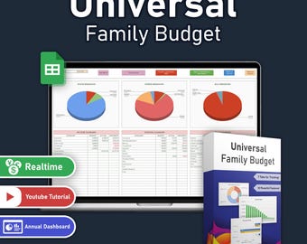 Annual Budget Planner, Universal Family Budget Template (Google Sheets)