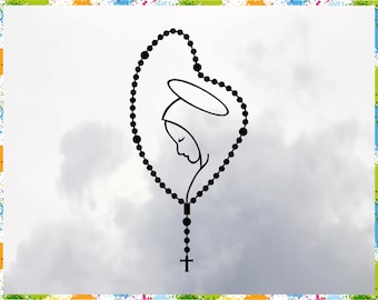 Catholic Rosary SVG: Our Lady, Religious Icon (Digital Files)