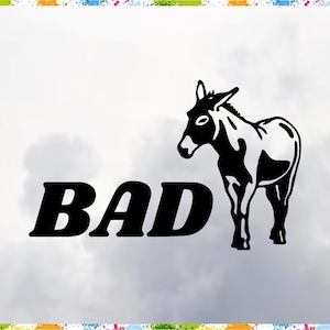 Funny Bad Donkey SVG Clipart: Comic Donkey Design (Digital Files)