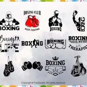 Pacchetto Svg di boxe, Guantoni da boxe Svg, Boxer Svg, Boxing Png, Boxing Club Svg, Boxing Life Svg, Clipart di boxe, Boxing My Therapist Svg, Boxe