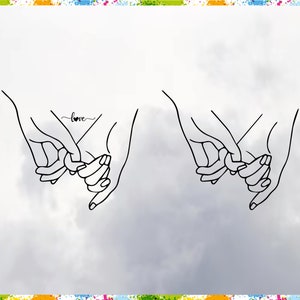 Holding Hands SVG: Pinky Promise, Love Couple Design (Digital Download)