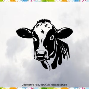 Cow Face SVG Bundle: Dairy Farm Animal Graphics (Digital Download)