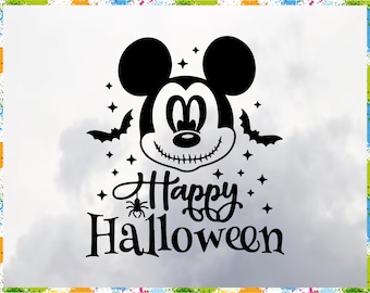 Happy Halloween Mickey Mouse SVG Clipart: T-Shirt Design (Digital Download)