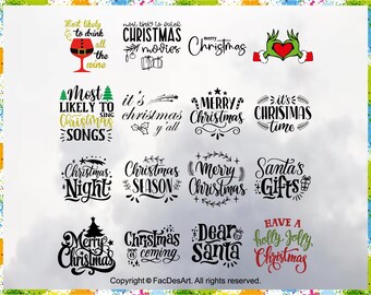 Christmas SVG Bundle, Funny Christmas Designs (Digital Files)