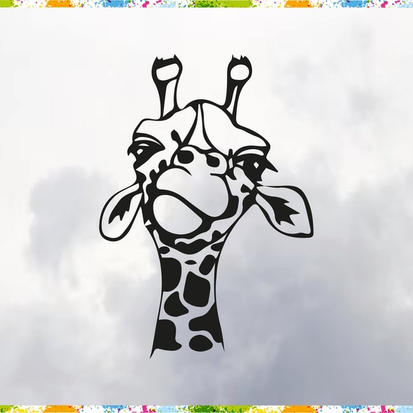 Giraffe Svg, Giraffe Face Svg, Fun Giraffe Svg, Baby Giraffe Svg, Safari Kids Svg, Giraffe Shirt Design, Cute Fun Svg, Png Circut Silhouette