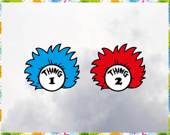 Thing 1 and 2 Layered SVG: Clipart Design for Cricut (Digital Download)