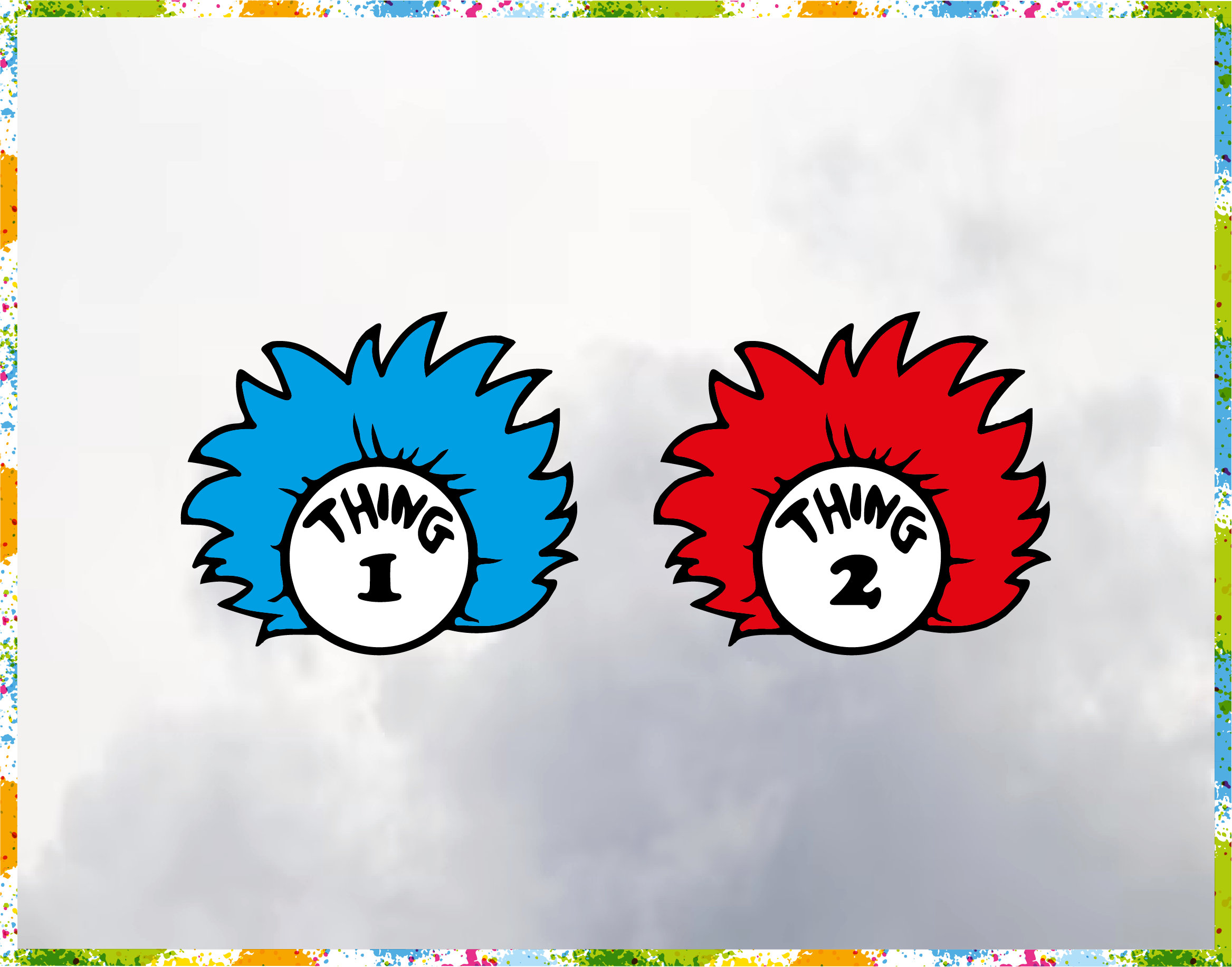 Thing 1 Svg, Thing 2 Svg, Thing Clipart, Thing Design, Thing 1 and 2
