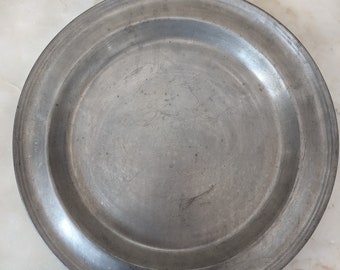 Antique Pewter Charger with Touchmark