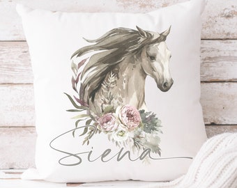 Personalized Name Cushion Cover Custom Horse Throw Pillow Personalised Horse Just a Girl Who Loves Horses Girl Gift Christmas COVER ONLY