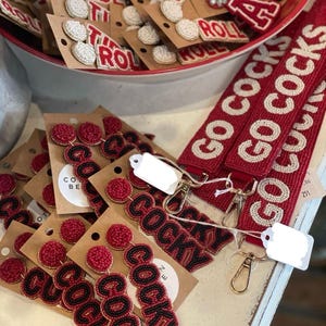 Gameday beaded straps,gameday straps,stadium straps,college straps,clear bag strap,purse strap beaded,Gameday gear,Stadium gear,Licensed keychain
