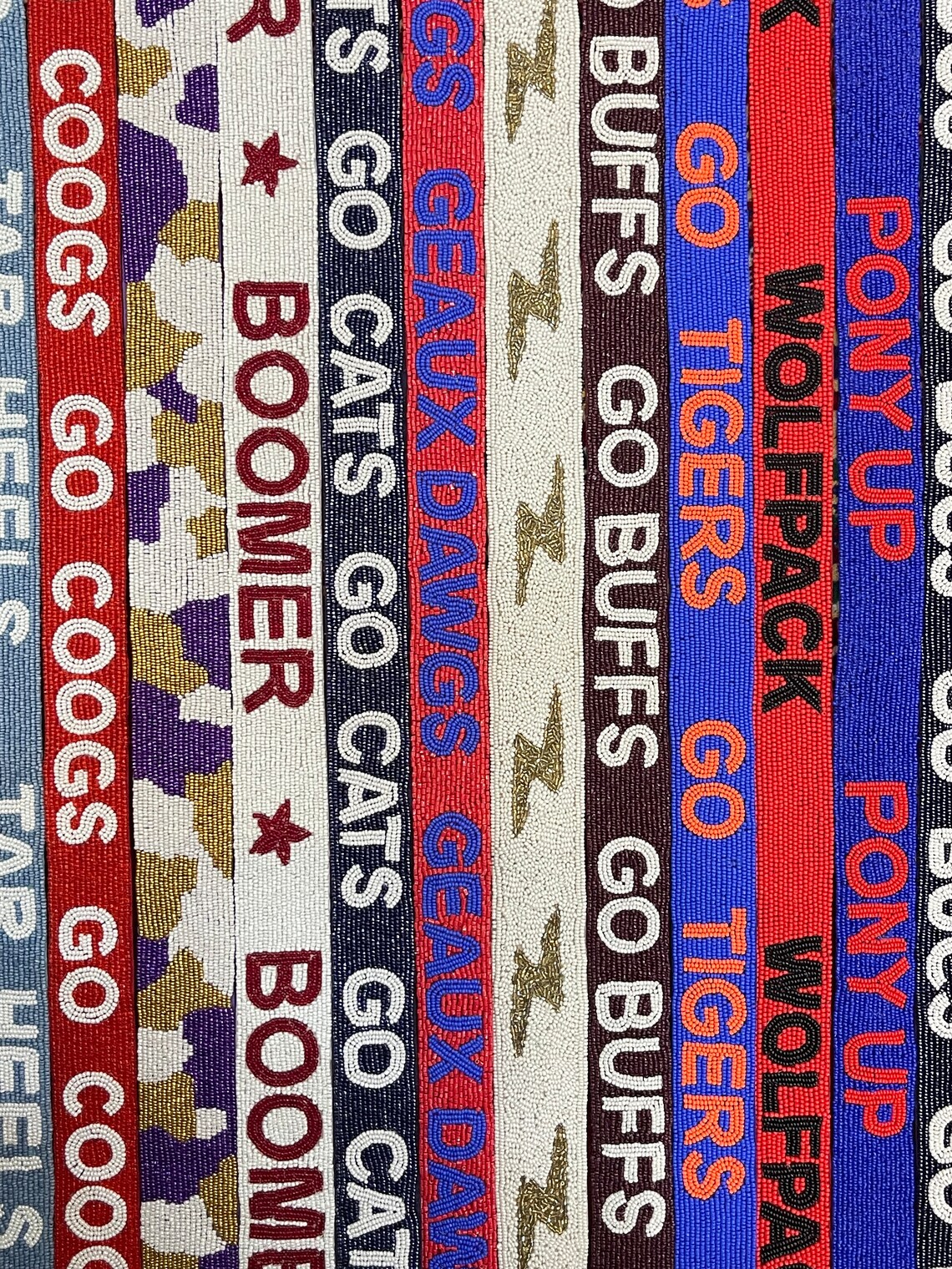 gameday beaded star purse strap | red + black main image 1