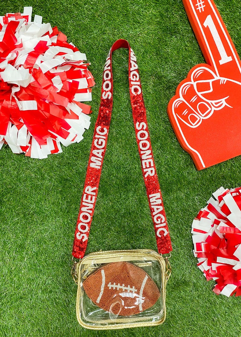 Gameday beaded straps, gameday straps, stadium straps, college purse straps, clear bag strap, Stadium bag strap, custom purse strap,Licensed image 1