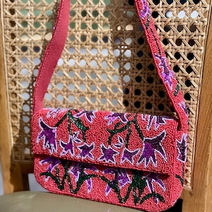 Beaded shoulder bag,Beaded bag,Wedding bag,Gift for her, shoulder bag,Beaded clutch,Beaded purse,Trendy bag,summer bag,wedding gift
