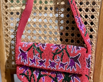 Beaded shoulder bag,Beaded bag,Wedding bag,Gift for her, shoulder bag,Beaded clutch,Beaded purse,Trendy bag,summer bag,wedding gift