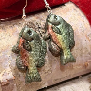 Reel Sunfish fish Earrings Pattern, Sterling Silver Hooks