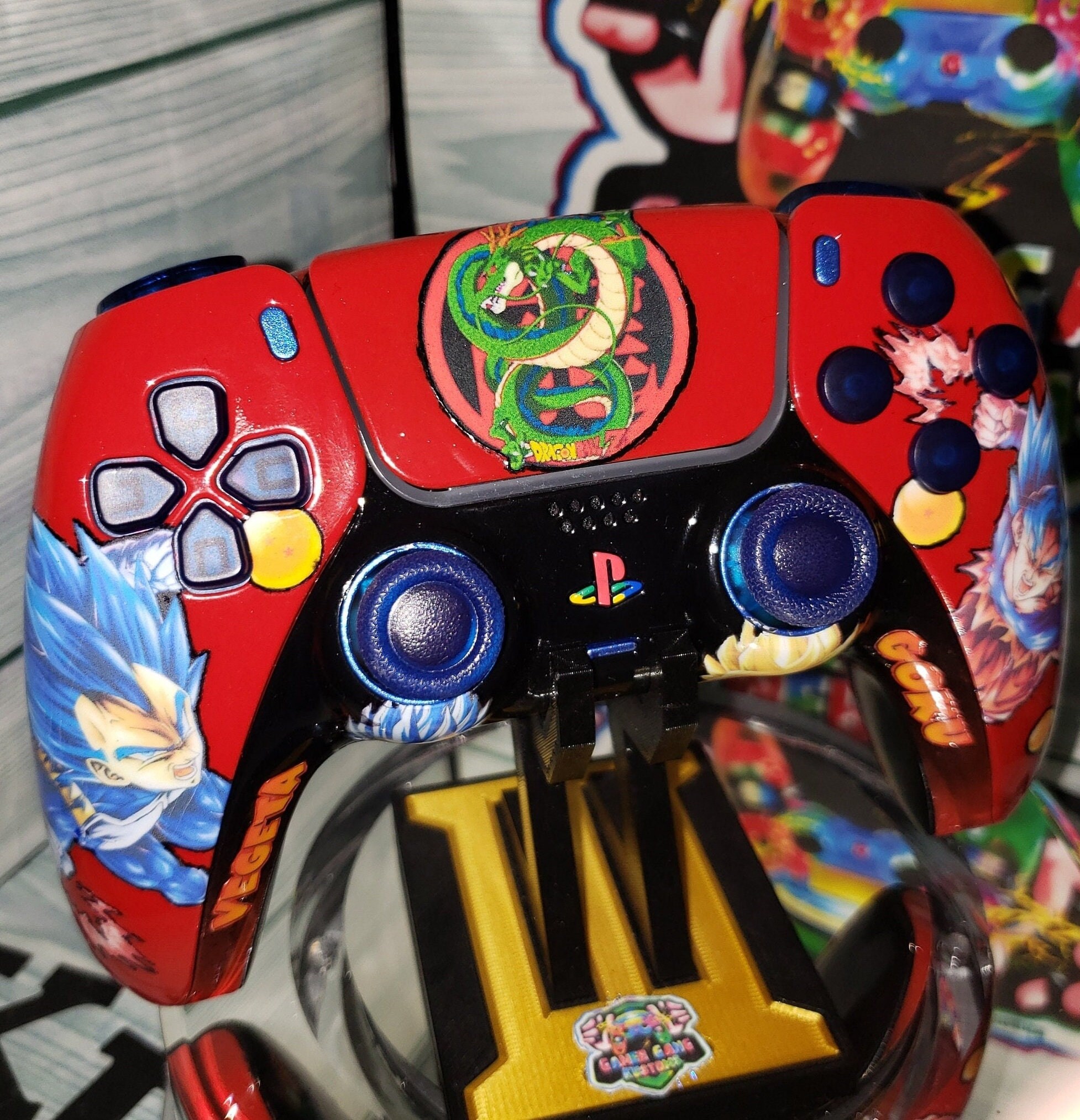 Dragon Ball Blue Goku Vegeta Sticker Skins for PS5 Standard Disc Console  Control