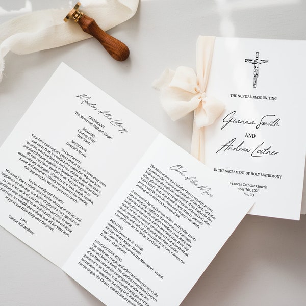 Catholic Wedding Program Booklet - Novus Ordo