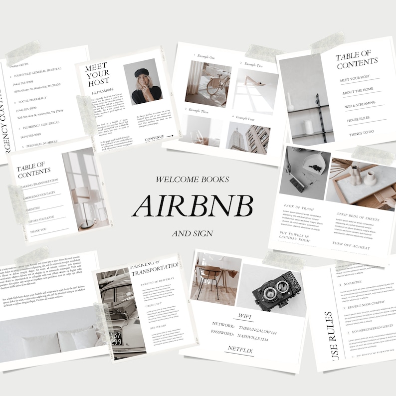 3 Minimalist Airbnb Books Guest Book Sign Airbnb Etsy