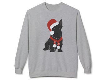 Santa Scottie sweatshirt - Scottish terrier Christmas - Scottie dog holiday - 20 variations - black Scottie - wheaten Scottie