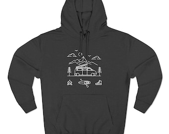 Camper van hoodie - camping pull-over hoodie - unisex fit - 4 colors