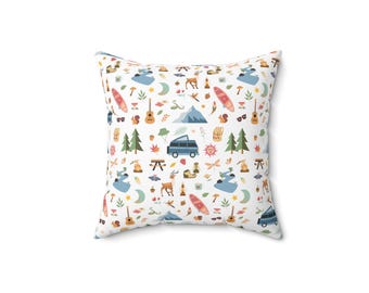 Camping pillow - van life pillow - square - 4 sizes