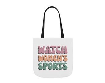 Watch Women's Sports canvas tote bag - market bag - 3 strap colors - 3 sizes