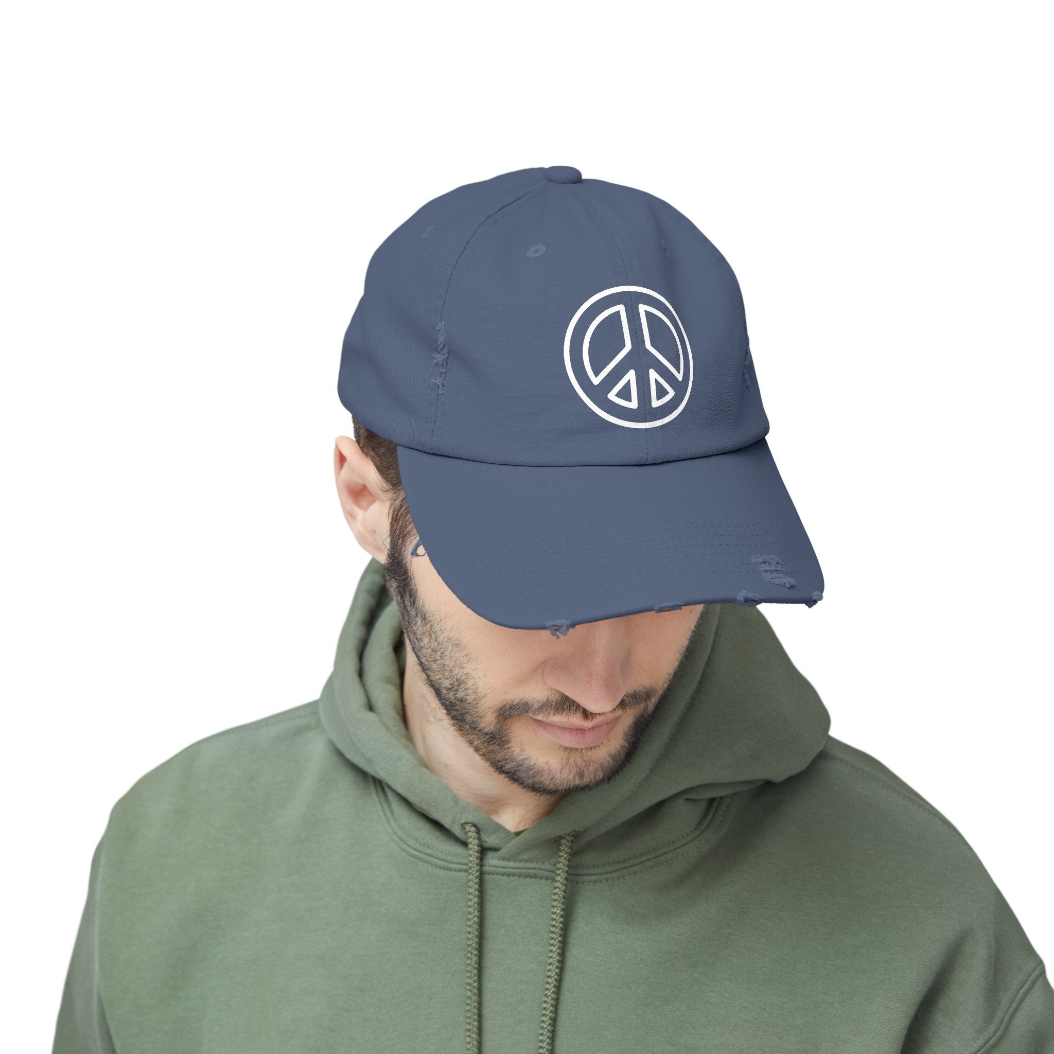 Peace Sign Caps Peace Hat - Hippy Hat - Peace Sign - Distressed Baseball Cap ...