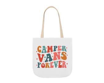 Camper Vans Forever canvas tote bag - market bag - 5 strap colors - 3 sizes - van life