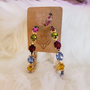 Bling Colored Hoop Earrings