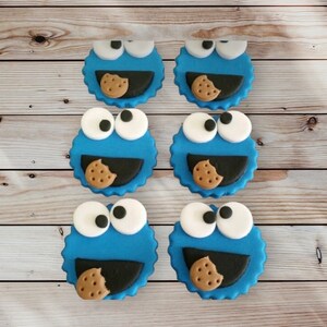 Cookie cartoon Fondant cupcake topper- 12 ct