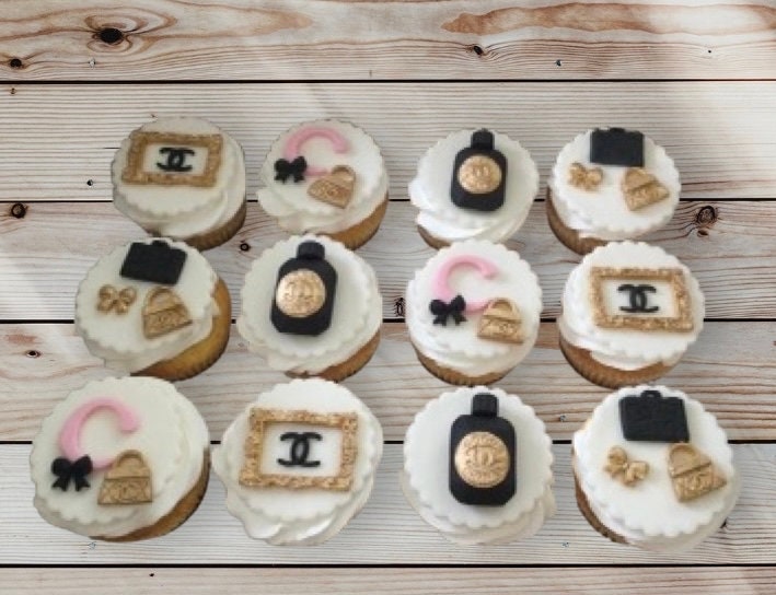 edible designer louis vuitton inspired purse cupcake toppers. $21.00, via  .