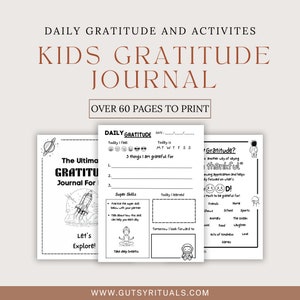 Printable Gratitude Journal For Kids: Over 60 pages