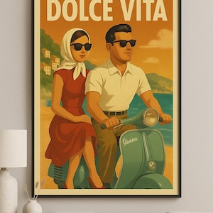 Póster Dolce Vita A3 - Impresión artística sobre cartón - Decoración de pared para enmarcar o colgar