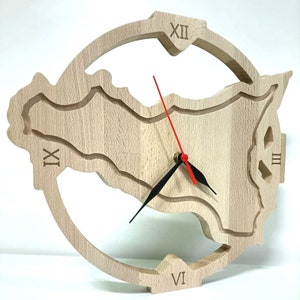 Sicily Wall Clock - 19mm Beech Wood Size 32 x 30 cm
