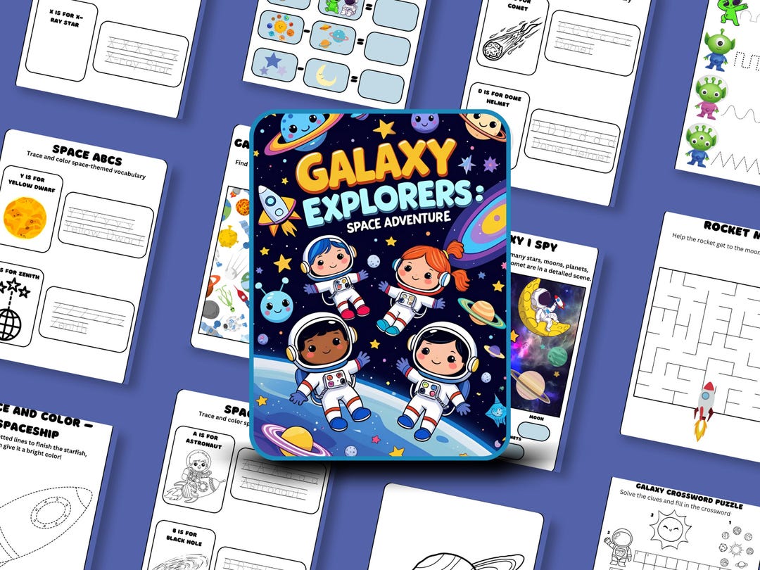 Galaxy Explorer Activity Worksheets: Space Learning Fun for Kids - Etsy
