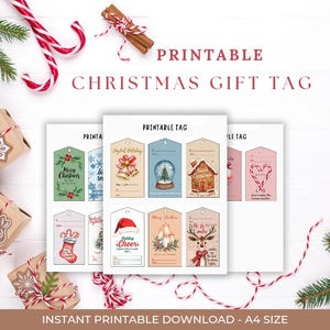 Christmas Gift Tag Printable, Holiday Present Tag (PDF Print/Download)
