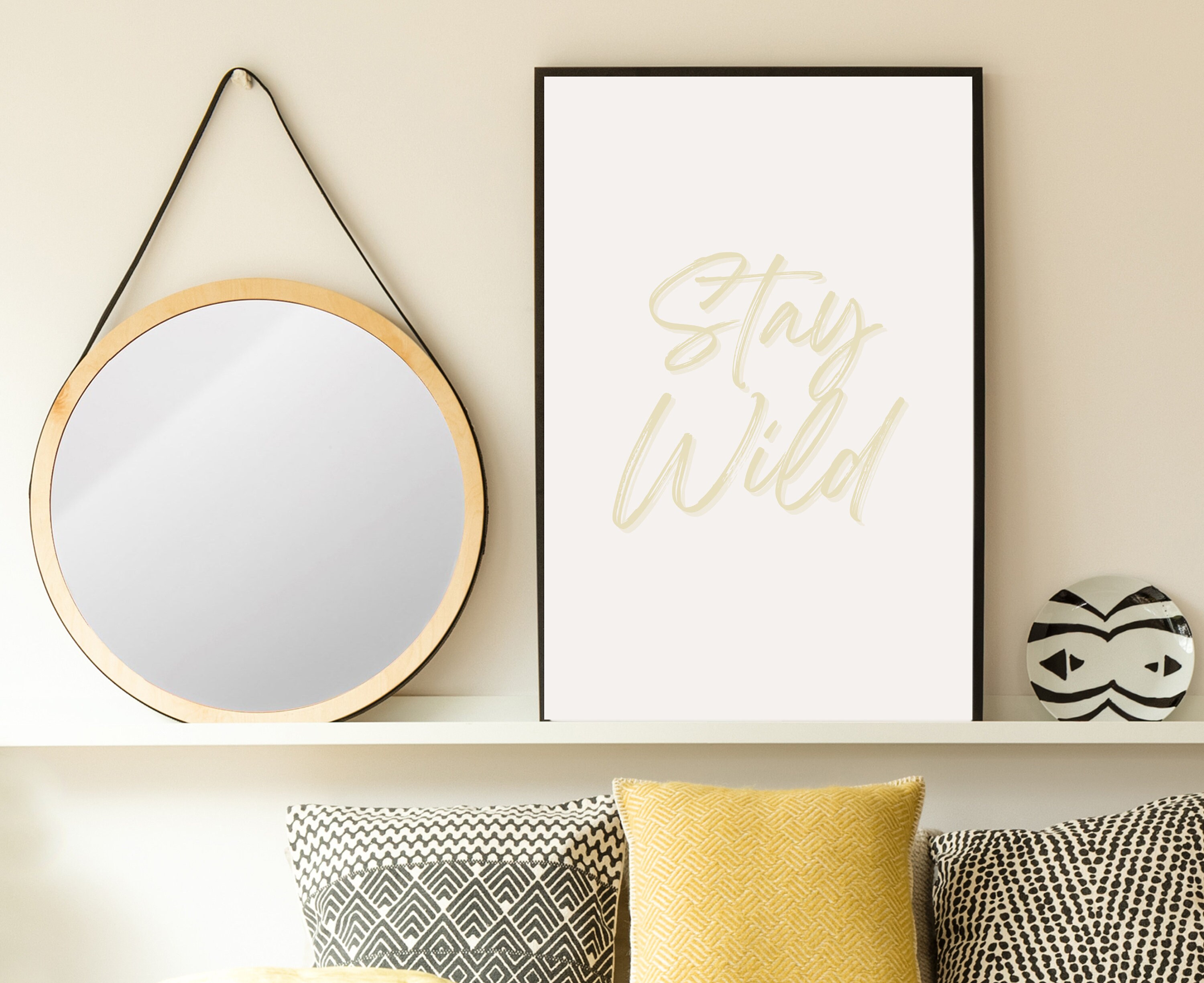 Minimalist Printable Wall Art Sign Stay Wild Dorm Decor Gift for Her ...